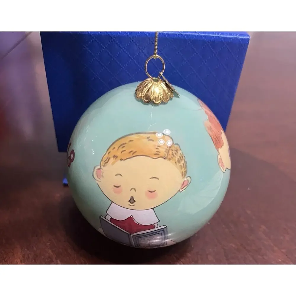 Pier 1 Li Bien 2018 Choir boyGlass Christmas Ornament Hand Painted Reverse Paint